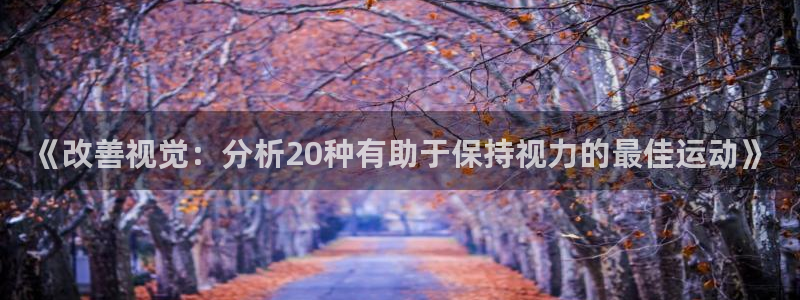 欧亿体育官方正版app集团官网首页：《改善视觉：分析